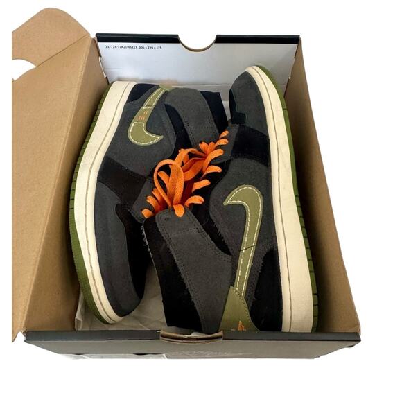 NIKE AIR JORDAN 1 Mid SE Craft Shoes FD6817-003 Anthracite Light Olive Men’s 8 - Picture 3 of 13